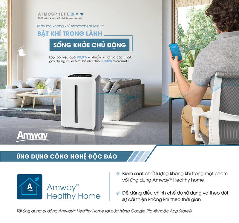 Ứng dụng Amway Healthy Home - điều khiển qua điện thoại