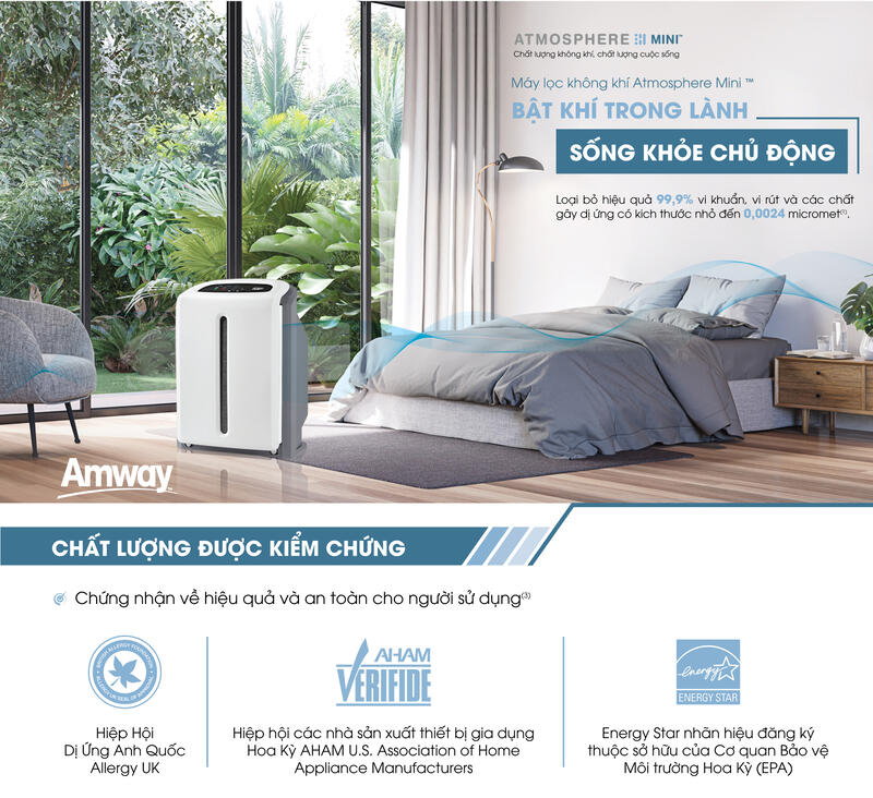 Chứng nhận quốc tế Allergy UK, AHAM, Energy Star